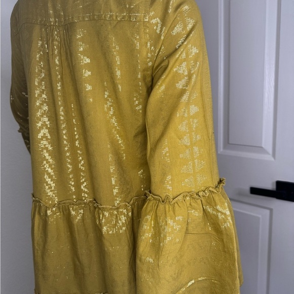 Elan Elegant Gold Tiered Dress Size Medium.   #318 - Picture 9 of 17